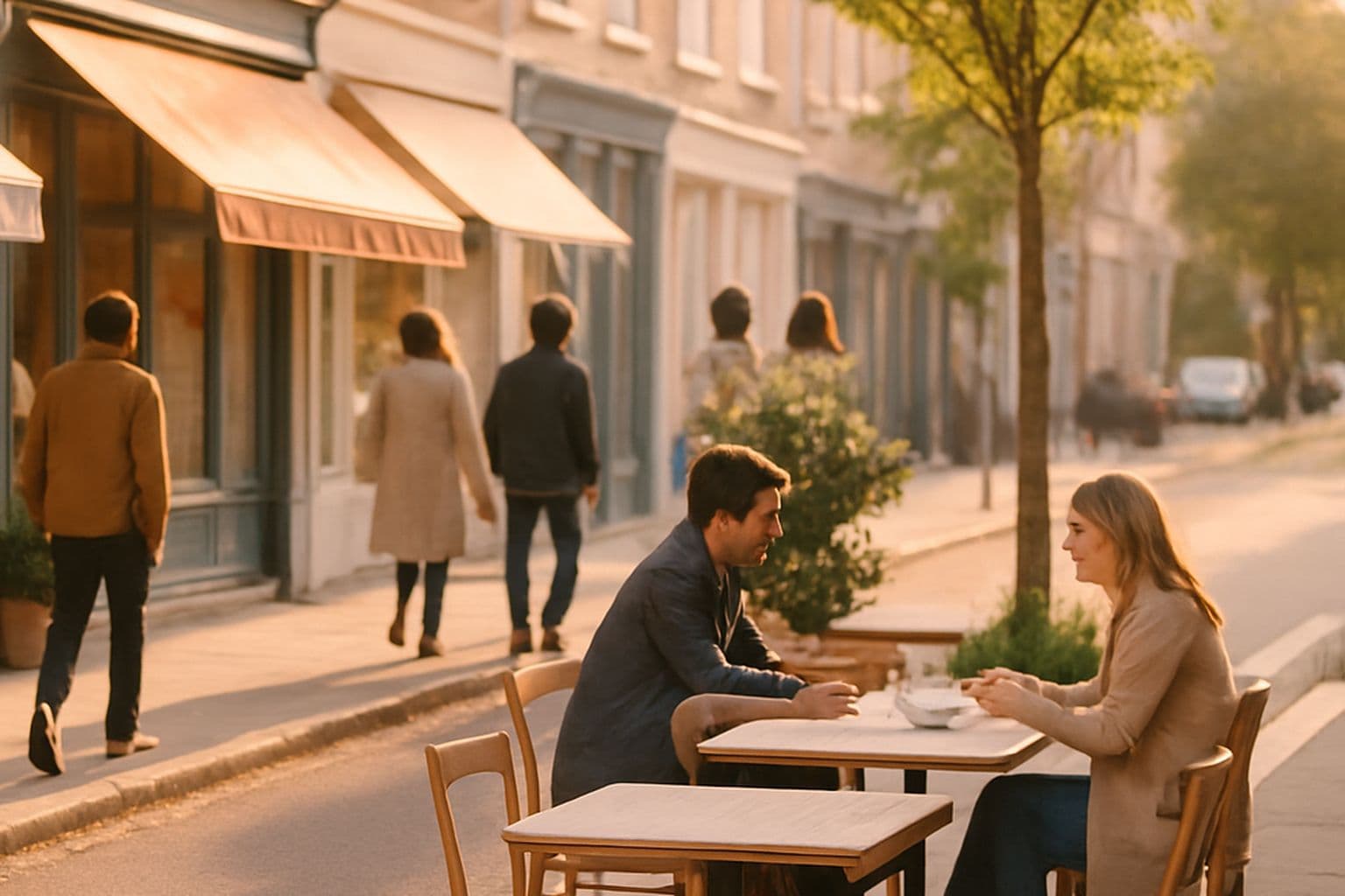A person holding a smartphone showing a map with a location pin in a city street