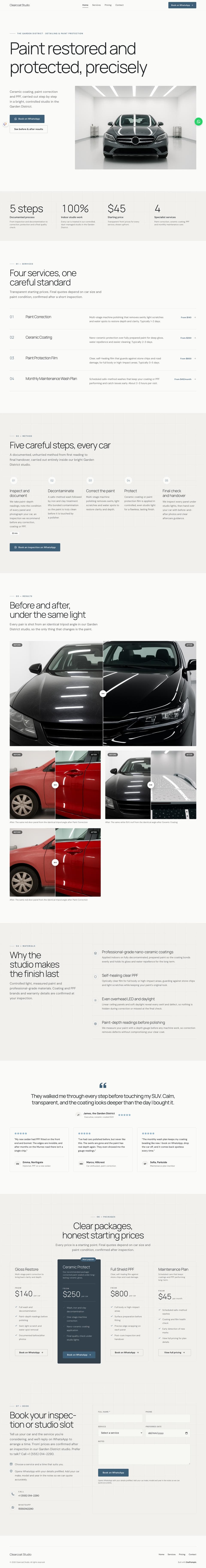 Clearcoat Studio website, generated by AI
