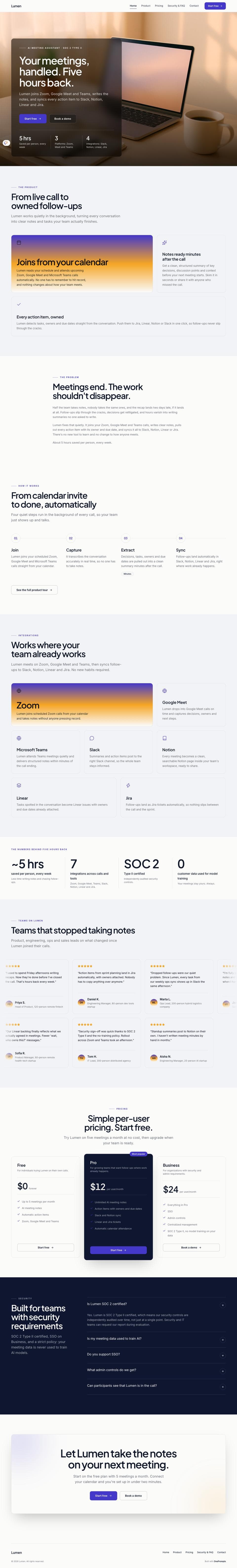 Lumen website, generated by AI