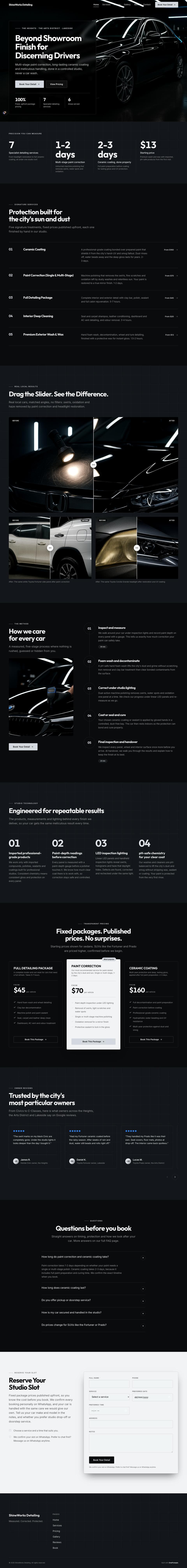 ShineWorks Detailing website, generated by AI